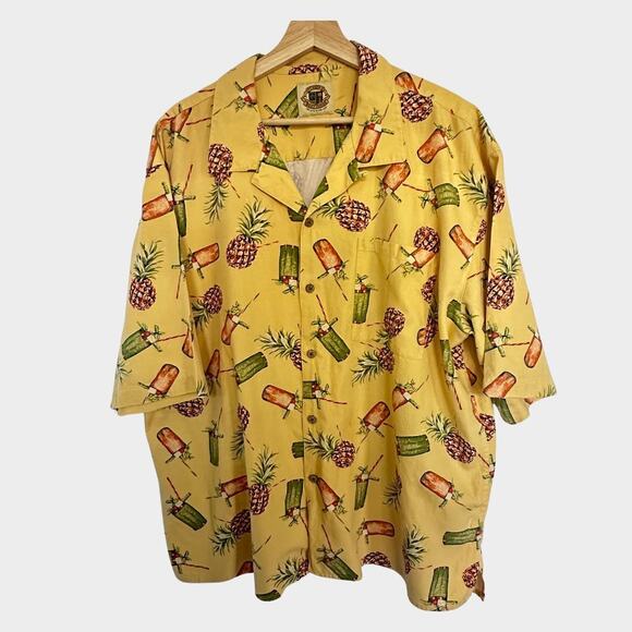 Pussers West Indies Hawaiian Men's Button Up Camp Shirt Tropical Size XL Silk - Picture 1 of 8